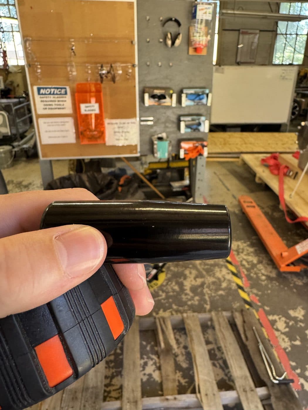 A vacuum chamber handle, measured and rebuilt in CAD to produce a replacement.